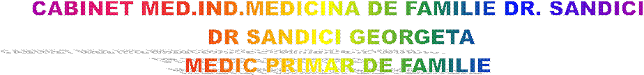 CABINET MED.IND.MEDICINA DE FAMILIE DR. SANDICI 
DR SANDICI GEORGETA
MEDIC PRIMAR DE FAMILIE 